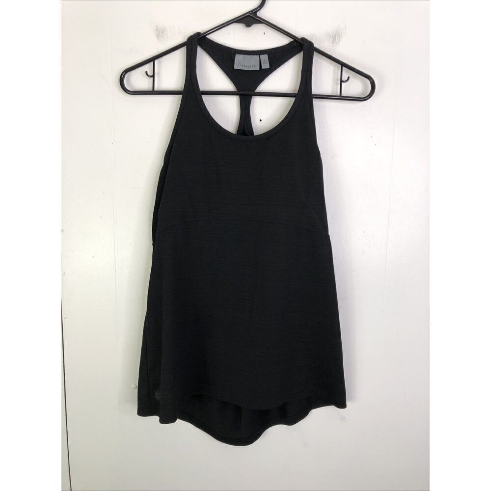 Athleta Shelf Bra Tank Womens S Unpadded Cutout Open Back Workout Yoga Black